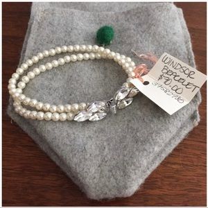 BHLDN Pearl and Swarovski Crystal Bracelet NWT